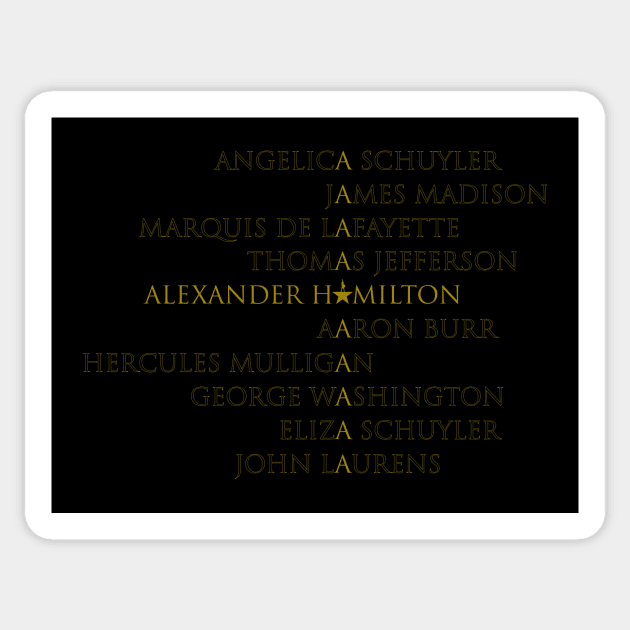 Hamilton characters Sticker by AquaMockingbird